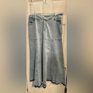 Light Blue Denim Maxi Skirt